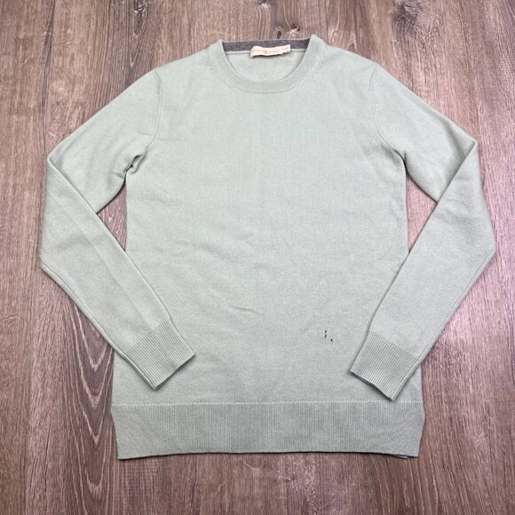 Tory Burch Womens Green Cashmere Classic Soft Cozy Pullover Sweater Size XXS - Picture 1 of 16